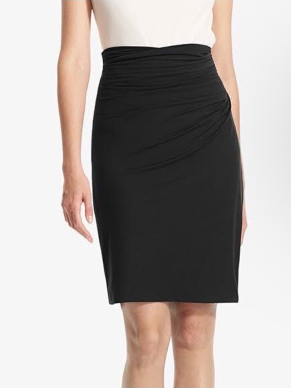 M.M.LaFleur Soho Ruched Pencil Skirt Black Jersey XS